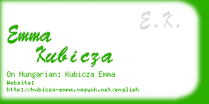 emma kubicza business card